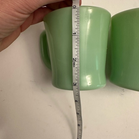Vintage Fire King Jadeite D-Handle Coffee Mugs 2 Pieces - Picture 6 of 11